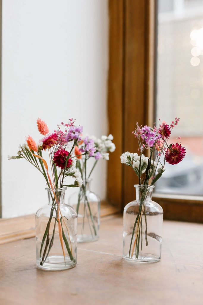 Trio de soliflores rose