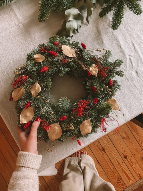 Couronne de noël - couronne fleurs séchées.