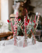 Trio de soliflores rouge-rose