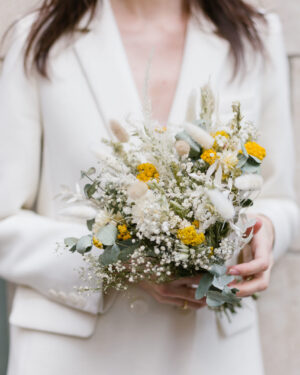 Bouquet de mariée jaune
