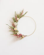 Couronne de fleurs séchées - Rose