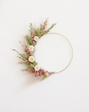 Couronne de fleurs séchées - Rose