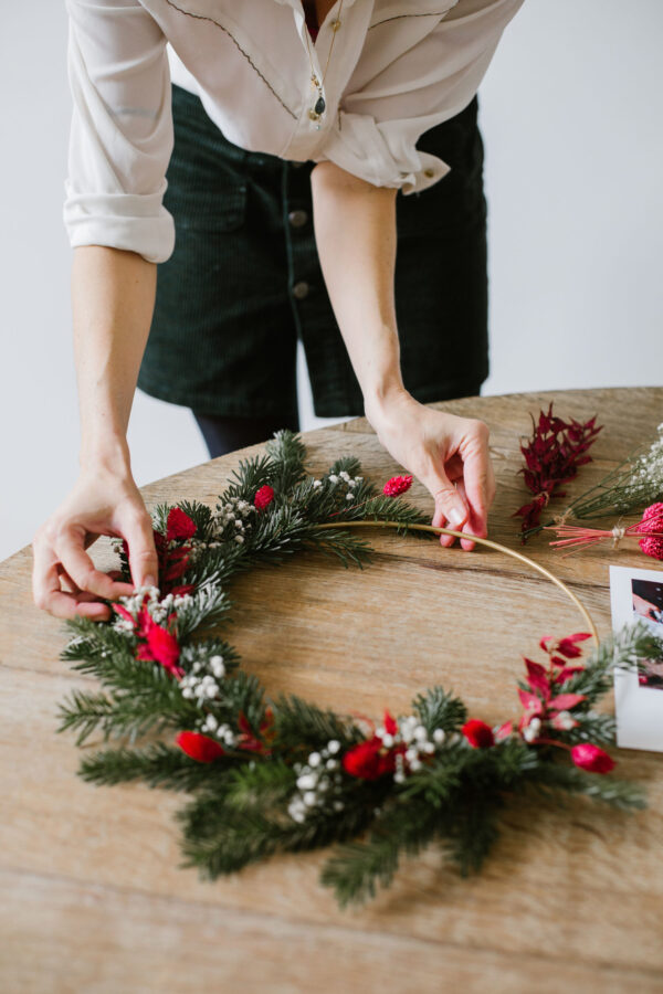couronne de sapin pollen atelier kit diy