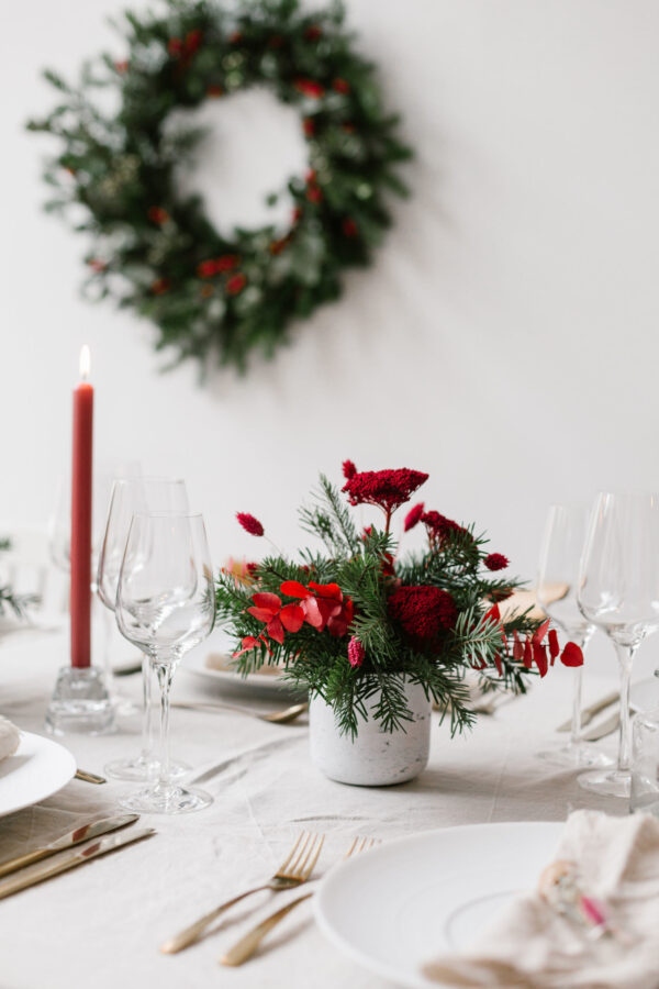 centre de table noël pollen atelier