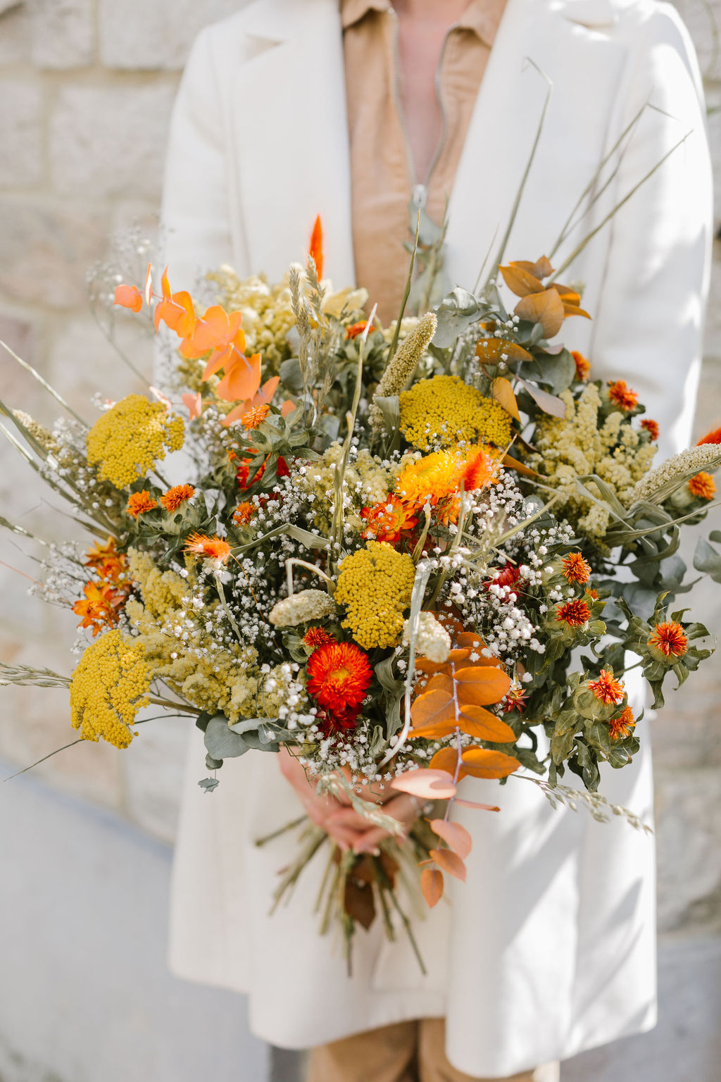 bouquet fleurs séchées pollen atelier Le Chant d'oiseau