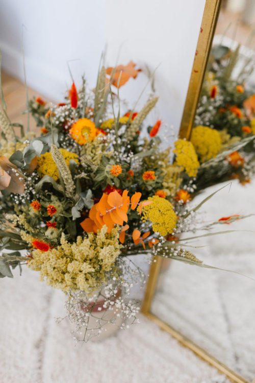 bouquet de fleurs séchées pollen atelier chant d'oiseau