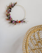 couronne de fleurs séchées pollen atelier