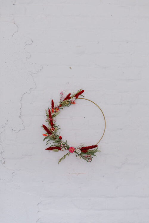 couronne de fleurs séchées pollen atelier