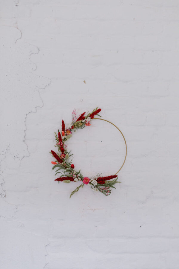 couronne de fleurs séchées pollen atelier