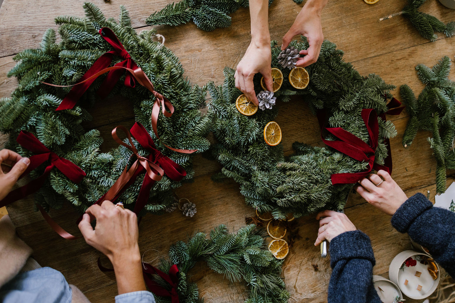 ateliers couronne de noel pollen atelier bruxelles