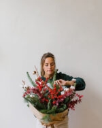 Bouquet de Noël – Sapin, Ilex & Coton
